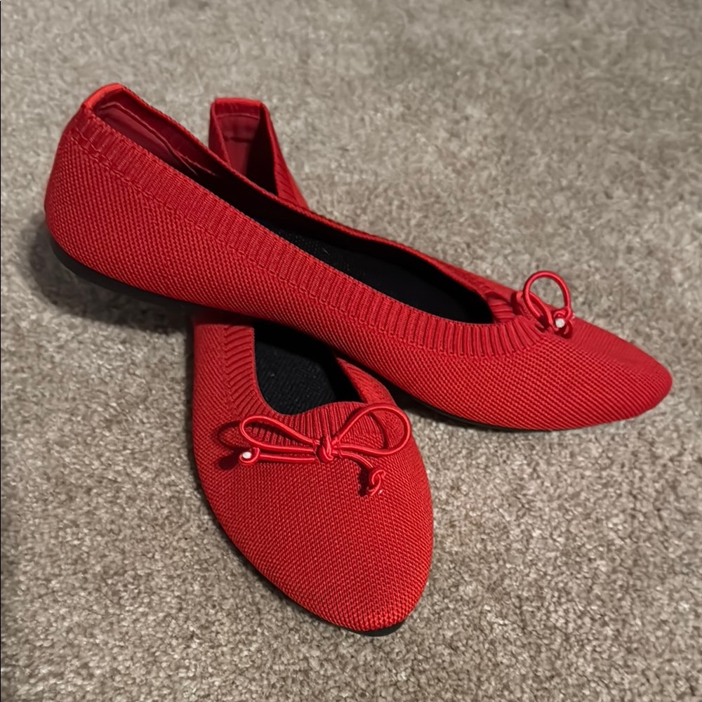 Elegant Red Women's Ballet Flats